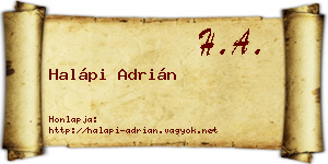 Halápi Adrián névjegykártya